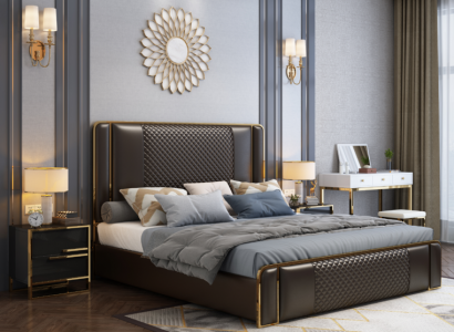 Bett Doppelbett Betten Möbel Einrichtung Schlafzimmer Luxus Design